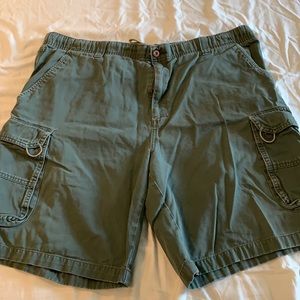 Green cargo shorts